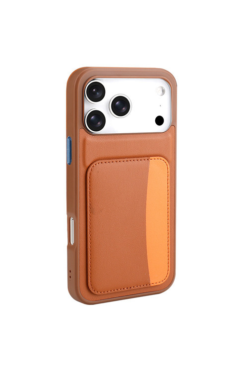 İphone 17 Pro Kılıf Kartlıklı Zore X-Kart Silikon Kapak - Kahverengi