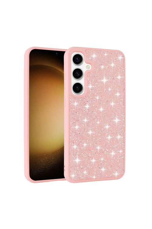 Galaxy A25 Kılıf Parlak Taşlı Tasarım Klfs Pırlanta Kapak - Pembe