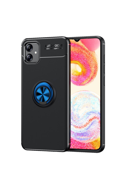 Galaxy A04E Kılıf Klfs Ravel Silikon Kapak - Siyah-Mavi