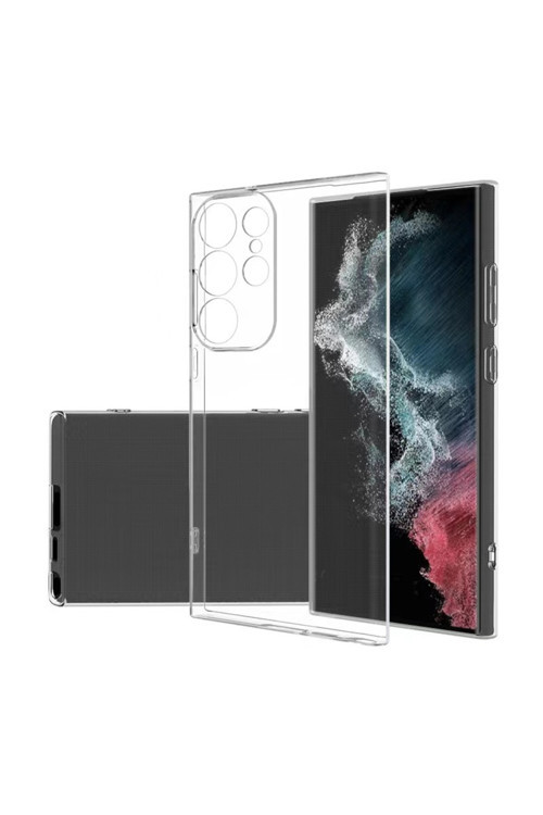 Galaxy S23 Ultra Uyumlu Klfs Süper Silikon Kılıf-Renksiz