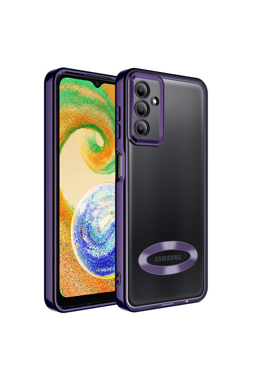 Galaxy A04S Kılıf Kamera Korumalı Logo Gösteren Klfs Omega Kapak - Derin Mor