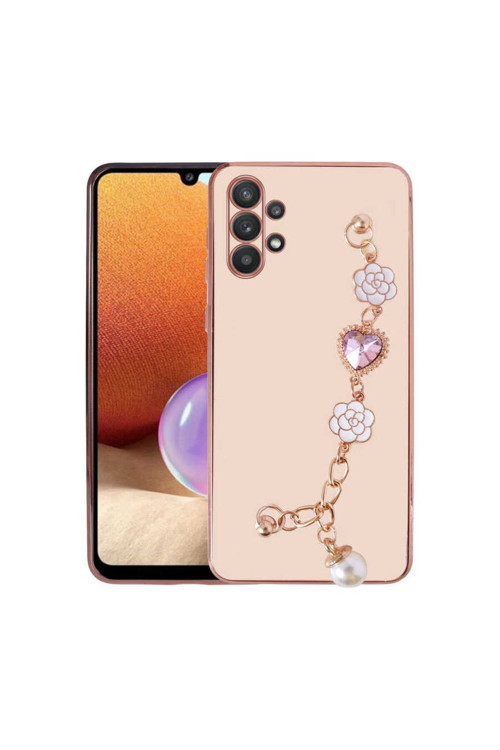 Galaxy A32 4G Kılıf El Tutamaçlı Kamera Korumalı Klfs Taka Silikon Kapak - Pembe