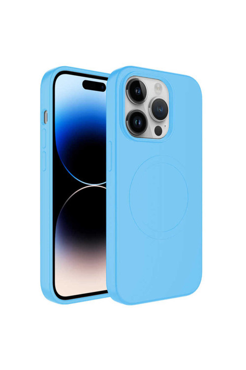 İphone 14 Pro Max Uyumlu Magsafe Wireless Şarj Özellikli Pastel Renk Silikon Klfs Plas Kılıf-M