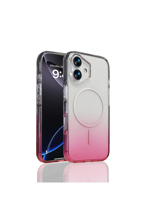 İphone 17 Kılıf M-Safe Şarj Özellikli Zore Septik Silikon Kapak - Pembe