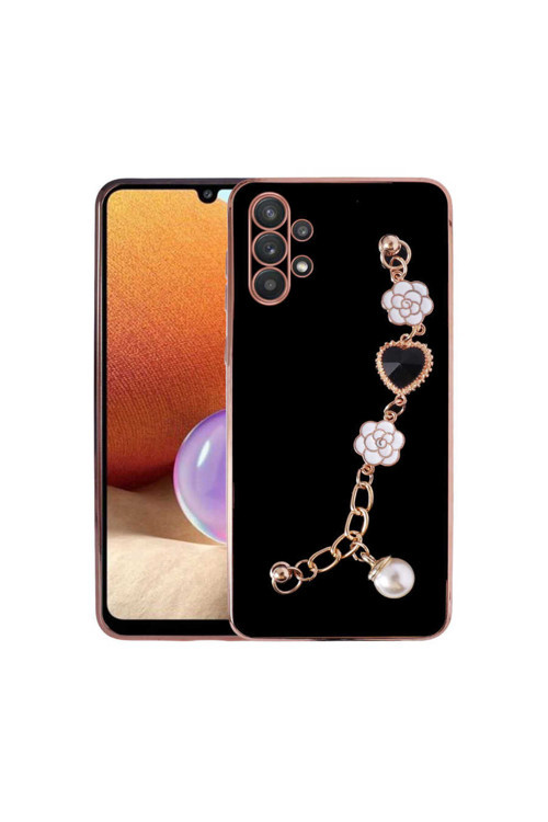 Galaxy A32 4G Kılıf El Tutamaçlı Kamera Korumalı Klfs Taka Silikon Kapak - Siyah