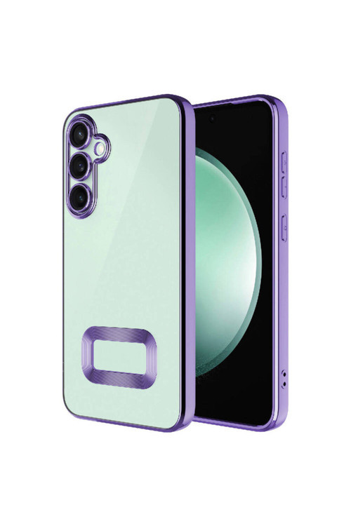 Galaxy S23 Fe Uyumlu Kamera Korumalı Logo Gösteren Klfs Omega Kılıf-Lila