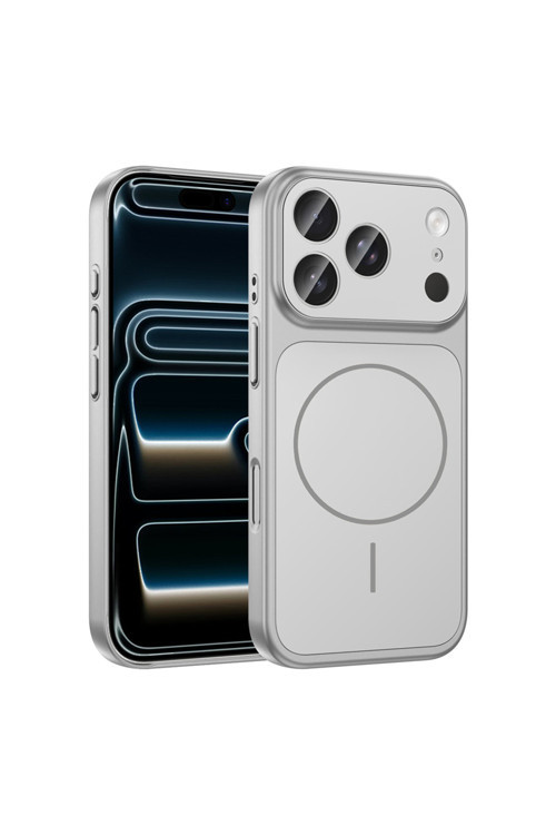 İphone 17 Pro Kılıf Klfs M-Safe Şarj Özellikli Kamera Korumalı Formen Kapak - Gümüş