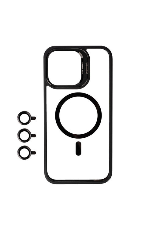 İphone 15 Pro Uyumlu Magsafe Wireless Şarj Özellikli Standlı Klfs Magsafe Klon Lnsm-Li Kılıf-Si