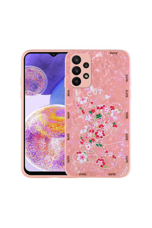 Galaxy A33 5G Kılıf Desenli Sert Silikon Klfs Mumila Kapak - Pink Mouse