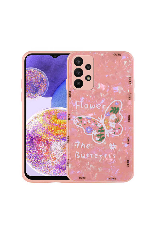 Galaxy A33 5G Kılıf Desenli Sert Silikon Klfs Mumila Kapak - Pink Flower