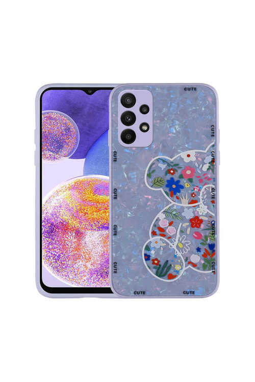 Galaxy A33 5G Kılıf Desenli Sert Silikon Klfs Mumila Kapak - Lilac Bear