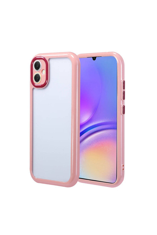 Galaxy A05 Kılıf Kamera Korumalı Renkli Kenar Ve Çerçeve Tasarımlı Klfs Vitamin Kapak-Mürdüm