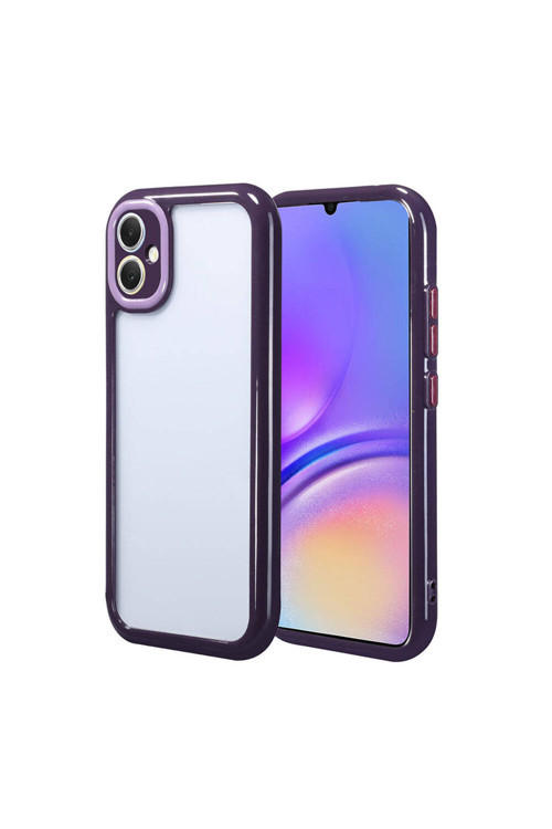 Galaxy A05 Kılıf Kamera Korumalı Renkli Kenar Ve Çerçeve Tasarımlı Klfs Vitamin Kapak-Derin Mor