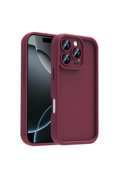 İphone 16 Pro Kılıf Kamera Korumalı Klfs Ananas Kapak - Mürdüm