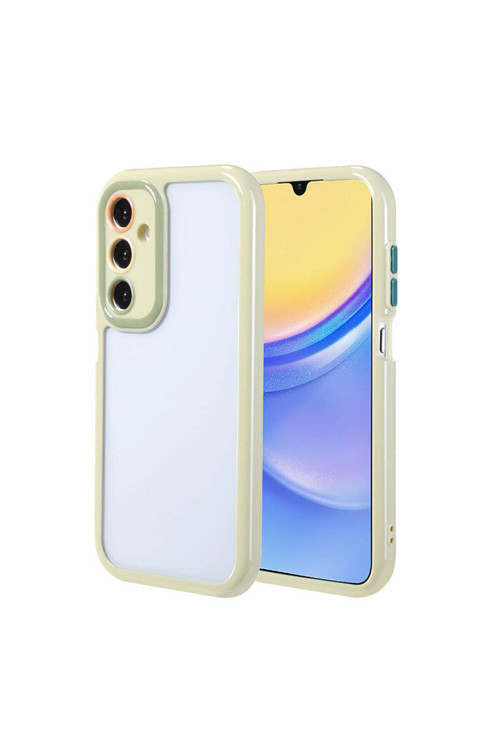 Galaxy A15 Kılıf Kamera Korumalı Renkli Kenar Ve Çerçeve Tasarımlı Klfs Vitamin Kapak-Yeşil