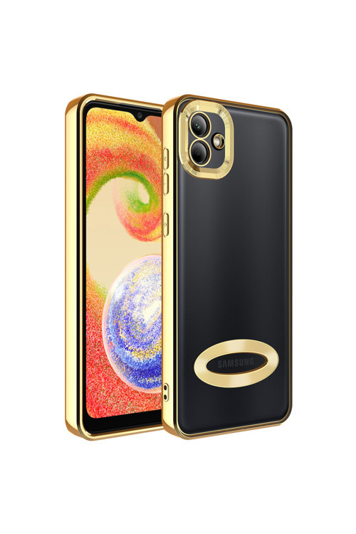 Galaxy A04 Kılıf Kamera Korumalı Logo Gösteren Klfs Omega Kapak - Gold