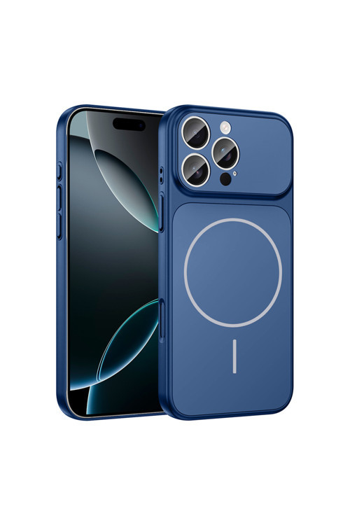 İphone 16 Pro Max Kılıf Klfs M-Safe Şarj Özellikli Kamera Korumalı Formen Kapak - Mavi