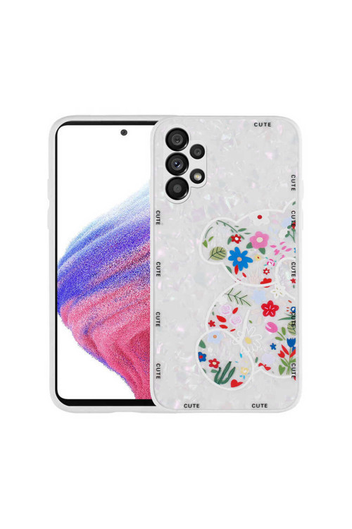 Galaxy A13 4G Kılıf Desenli Sert Silikon Klfs Mumila Kapak - White Bear