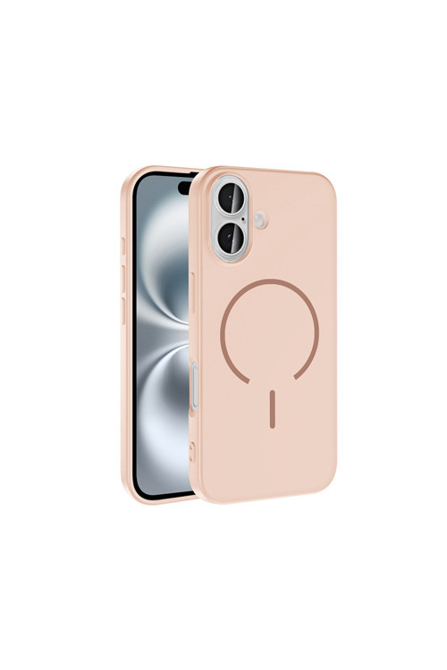 İphone 16 Kılıf M-Safe Şarj Özellikli Klfs Meta Kapak - Rose Pembe