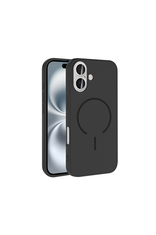 İphone 16 Kılıf M-Safe Şarj Özellikli Klfs Meta Kapak - Siyah