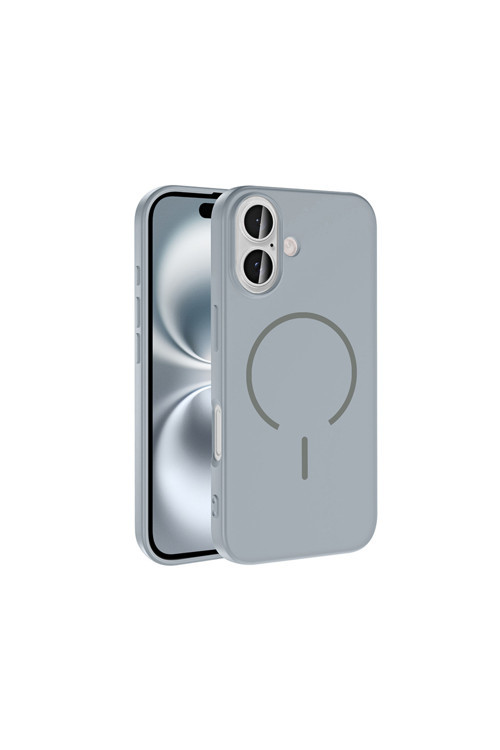 İphone 16 Kılıf M-Safe Şarj Özellikli Klfs Meta Kapak - Titanyum-Gri