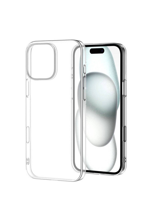 Apple İphone 16 Pro Kılıf Klfs Droga Sararmaz Şeffaf Sert Mika Kapak-Şeffaf