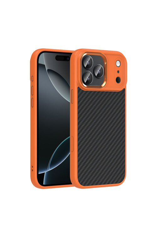 İphone 17 Pro Max Kılıf M-Safe Şarj Özellikli Karbon Fiber Görünümlü Zore Truva Silikon Kapak - Turu