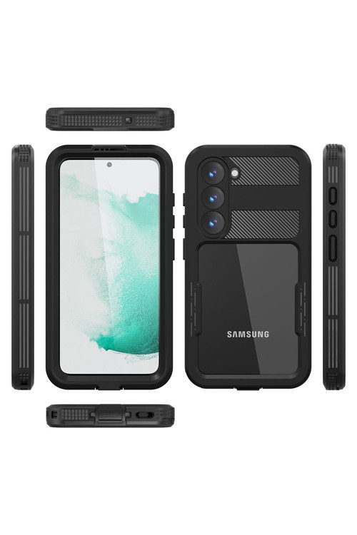 Galaxy S23 Uyumlu Klfs 1-1 Su Geçirmez Uyumlu Klfs-Siyah