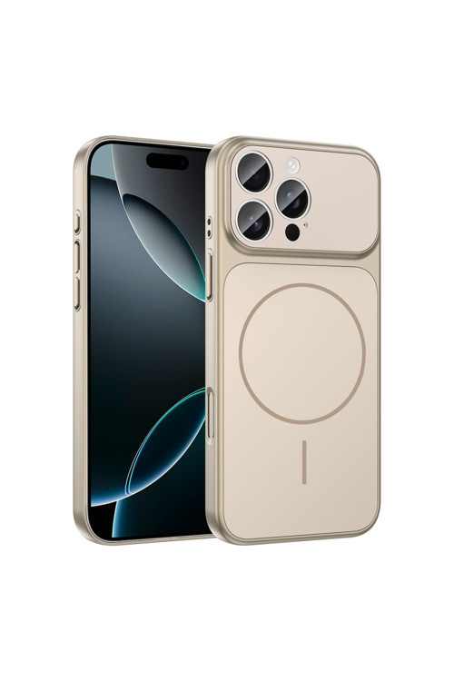 İphone 16 Pro Max Kılıf Klfs M-Safe Şarj Özellikli Kamera Korumalı Formen Kapak - Gold