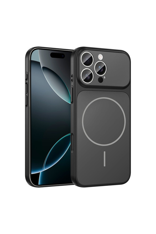 İphone 16 Pro Max Kılıf Klfs M-Safe Şarj Özellikli Kamera Korumalı Formen Kapak - Siyah