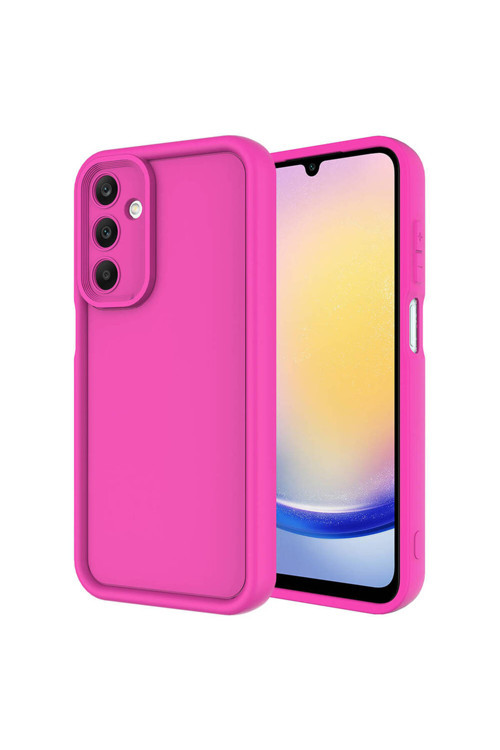 Galaxy A25 Kılıf Kamera Korumalı Klfs Ananas Kapak - Pembe Koyu