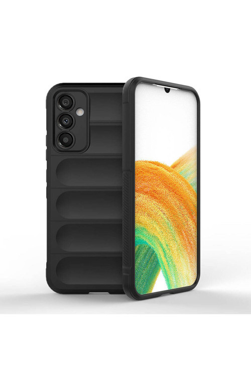 Galaxy A34 Kılıf Esnek Tpu Oyuklu Arka Yüzey Tasarımlı Klfs Etnik Silikon Kapak - Siyah