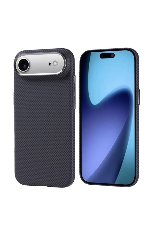İphone 17 Air Kılıf M-Safe Şarj Özellikli Karbon Fiber Görünümlü Klfs Nekst Kapak - Siyah