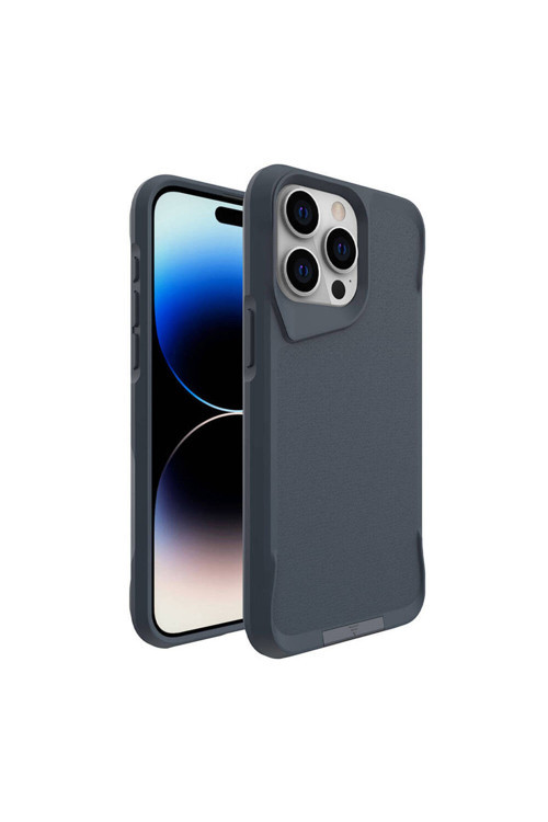 İphone 15 Pro Max Uyumlu Klfs Aihttg Kenarlı T-Max Mat Standlı Kılıf-Gri