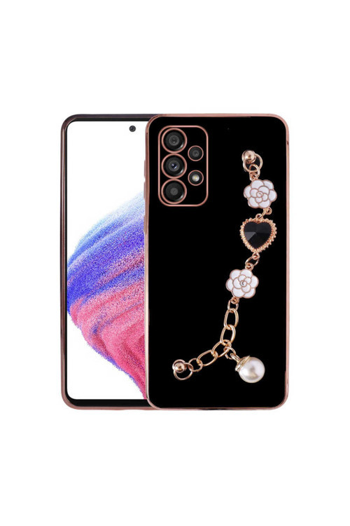 Galaxy A53 5G Kılıf El Tutamaçlı Kamera Korumalı Klfs Taka Silikon Kapak - Siyah