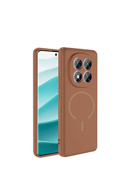 Redmi Note 14 Pro 4G Kılıf M-Safe Şarj Özellikli Klfs Meta Kapak - Kahverengi