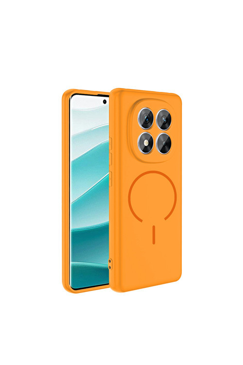 Redmi Note 14 Pro 4G Kılıf M-Safe Şarj Özellikli Klfs Meta Kapak - Turuncu