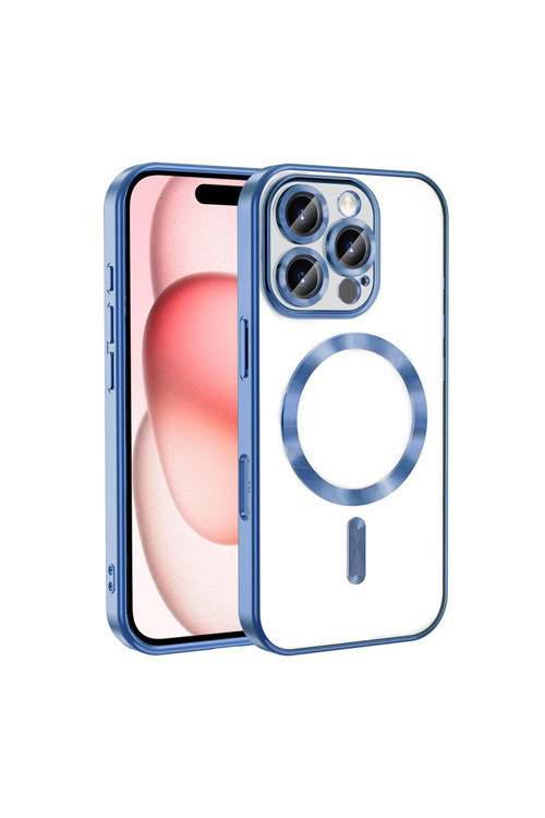 İphone 16 Pro Kılıf Kamera Korumalı Magsafe Wireless Şarj Özellikli Klfs Demre Kapak - Sierra Mavi