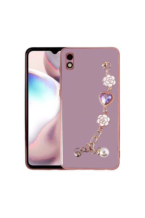 Redmi 9A Kılıf El Tutamaçlı Kamera Korumalı Klfs Taka Silikon Kapak - Mor