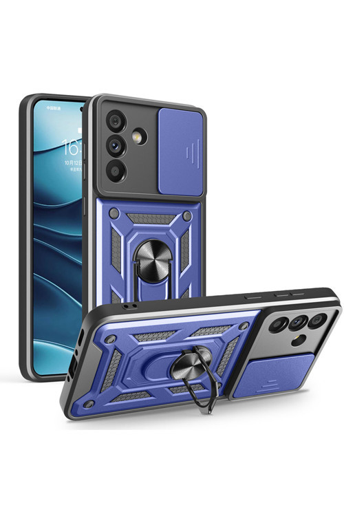 Samsung Galaxy A56 Kılıf Magnetik Standlı Kamera Korumalı Zore Sürgülü Vega Kapak