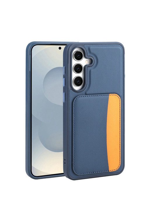 Galaxy A36 Kılıf Kartlıklı Klfs X-Kart Silikon Kapak - Lacivert