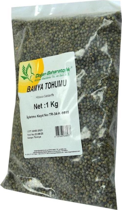 Baharatçılık Doğal Bamya Tohumu 1000  gr Kiloluk Paket