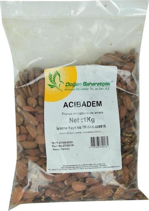 Baharatçılık Doğal Çiğ Acı Badem 1000  gr Kiloluk Paket