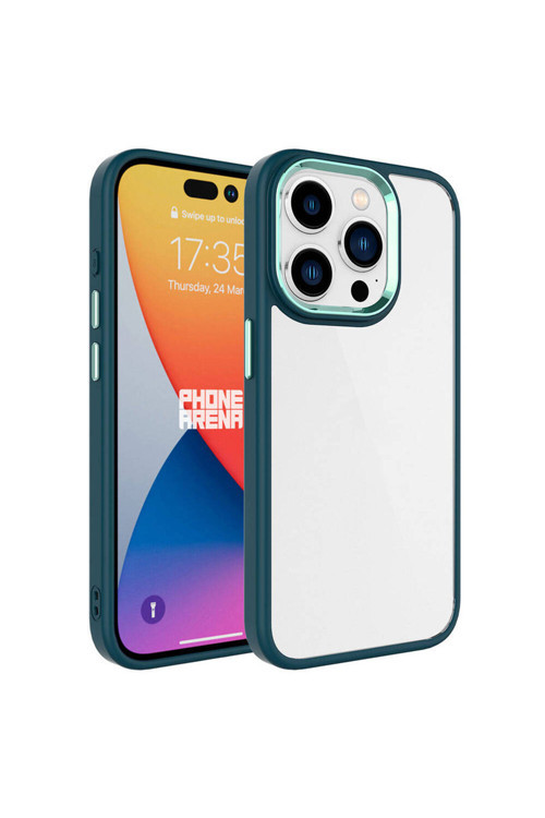 İphone 15 Pro Max Uyumlu Klfs Krom Kılıf-Koyu Yeşil