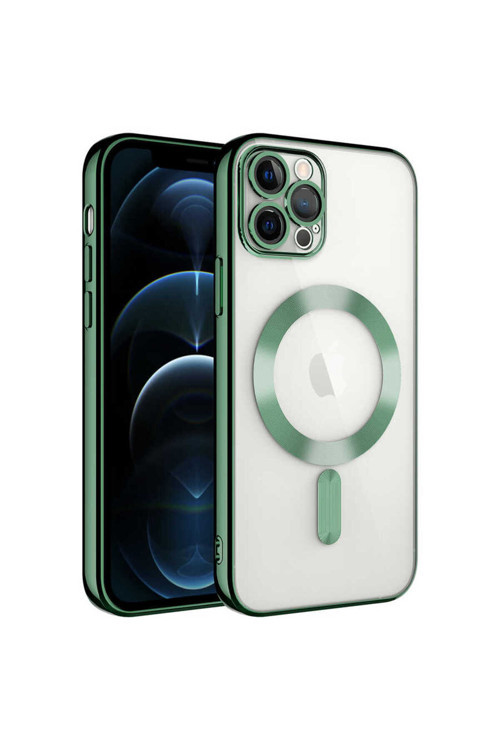 İphone 11 Pro Uyumlu Kamera Korumalı Magsafe Wireless Şarj Özellikli Klfs Demre Kılıf-Koyu Yeş