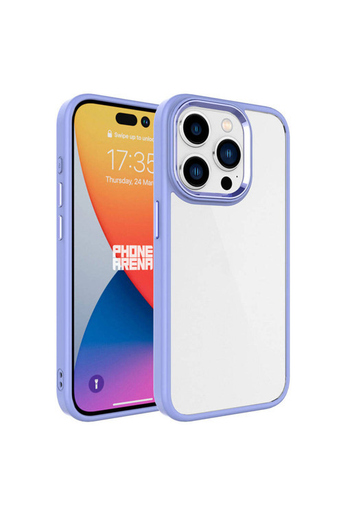 İphone 15 Pro Max Uyumlu Klfs Krom Kılıf-Lila