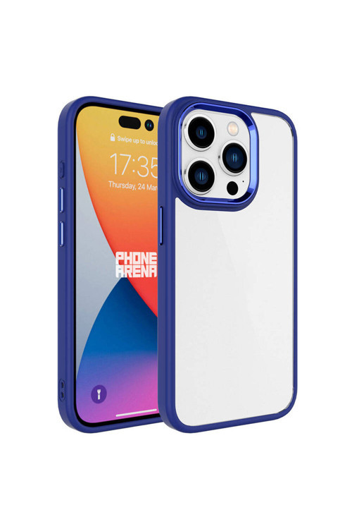 İphone 15 Pro Max Uyumlu Klfs Krom Kılıf-Lacivert