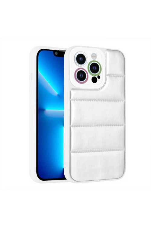 İphone 12 Pro Max Uyumlu Kamera Korumalı Aihttgli Renkli Klfs Seksek Kılıf-Gümüş