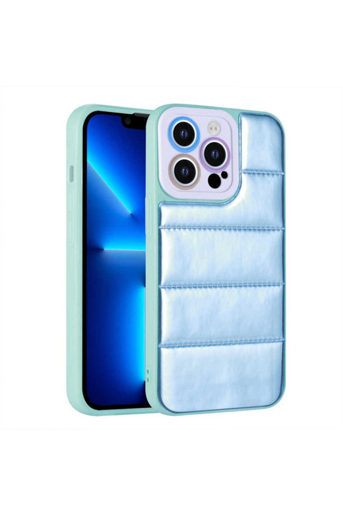 İphone 12 Pro Max Uyumlu Kamera Korumalı Aihttgli Renkli Klfs Seksek Kılıf-Mavi
