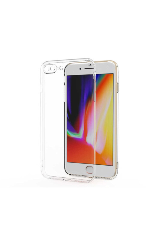 Iphone 8 Plus Uyumlu Kamera Korumalı Şeffaf Süper Silikon Kapak